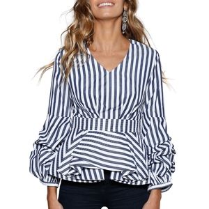 Luxe StyleKeepers Dream Destination Striped Top XS